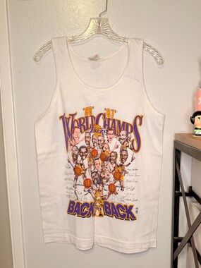 Vintage Los Angeles Lakers White '88-'87 World Champs Back to Back Tank Top